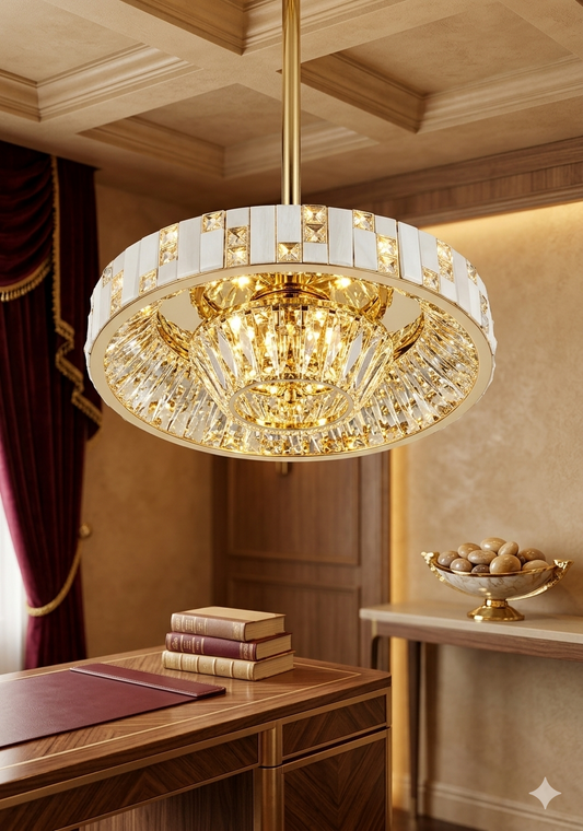Golden Midas Crystal Ceiling Light