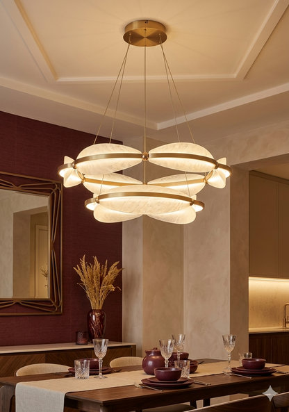 Golden Orbit Ellipse Chandelier